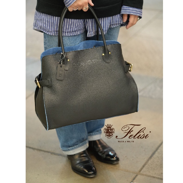 FELISI　フェリージ　シュリンクレザー × スエード トートバッグ　24/40/LD+SN-11