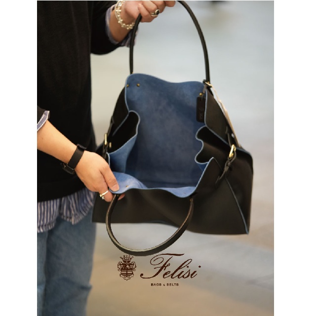 FELISI　フェリージ　シュリンクレザー × スエード トートバッグ　24/40/LD+SN-12