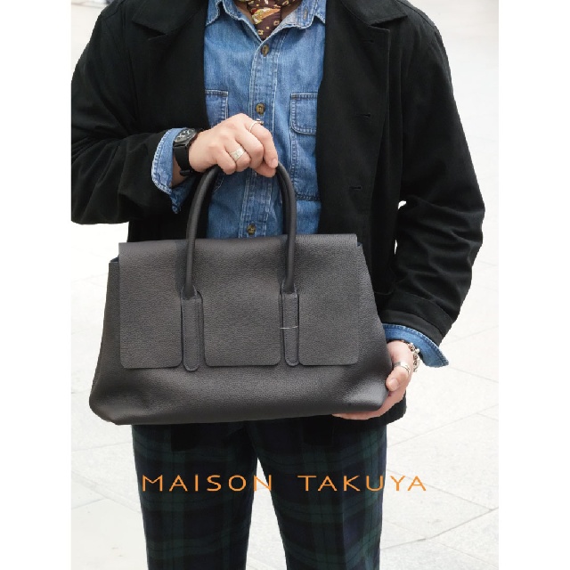 MAISON TAKUYA　メゾンタクヤ　Flap Brief Bag　German Shrunken Calf×Goat　フラップブリーフ　FBB-G-10