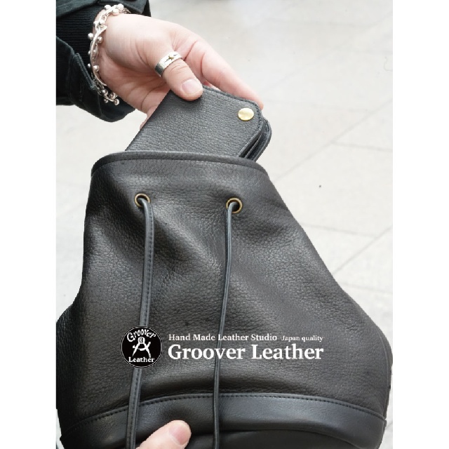 Groover Leather　グルーバーレザー　信州鹿革 巾着 バッグ　GBK-200-11