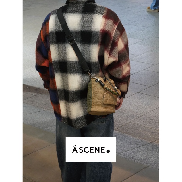 A SCENE　エーシーン　Kinchaku shoulder quilt　キルト 巾着 ショルダー　AS04-010-18