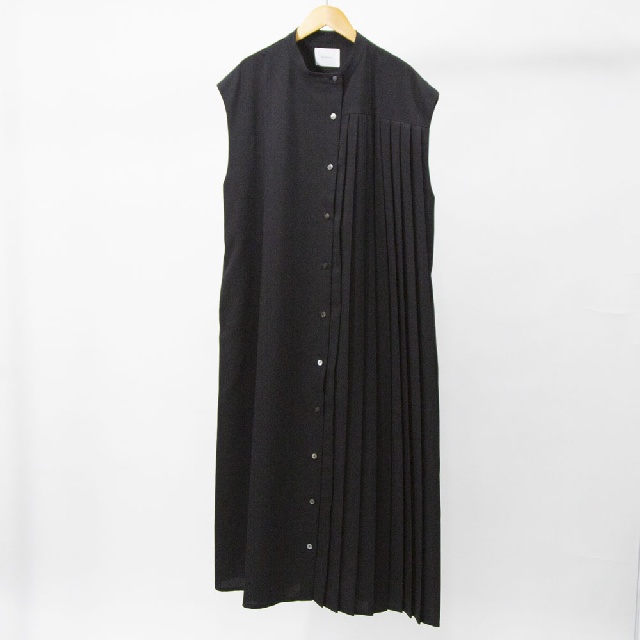 MIDIUMISOLID　ミディウミソリッド　アシンメトリープリーツノースリーブワンピース　1-15211161-1