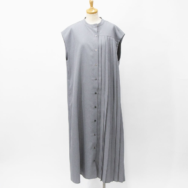 MIDIUMISOLID　ミディウミソリッド　アシンメトリープリーツノースリーブワンピース　1-15211161-2