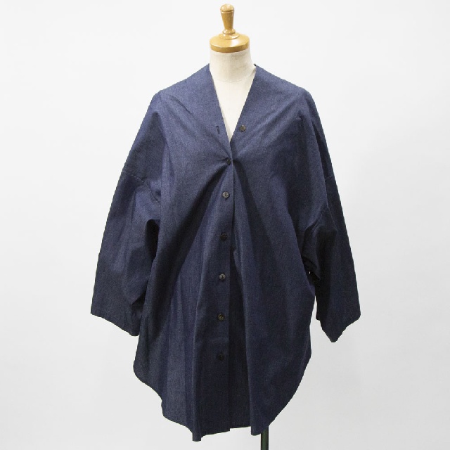 mizuiro ind　ミズイロインド　Vネックデニムシャツ　1-230156-1