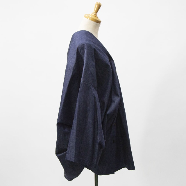 mizuiro ind　ミズイロインド　Vネックデニムシャツ　1-230156-4