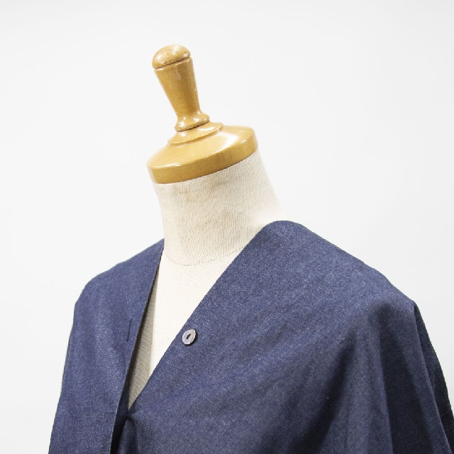 mizuiro ind　ミズイロインド　Vネックデニムシャツ　1-230156-5