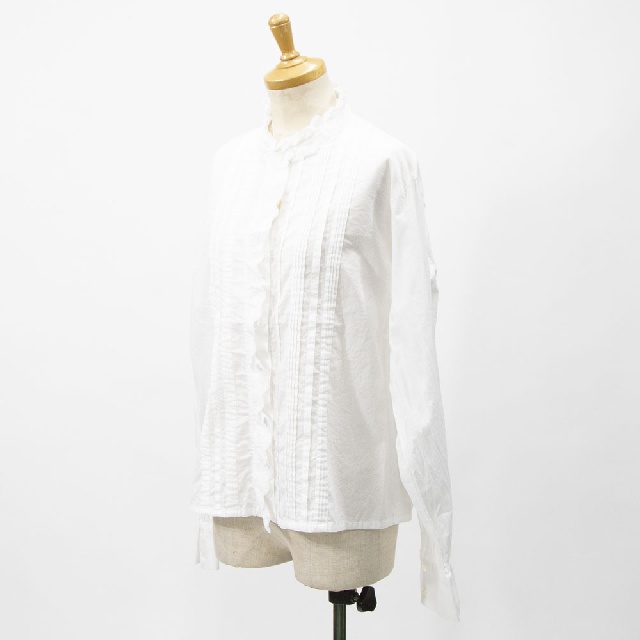 MidiUmi　ミディウミ　ピンタックレースシャツ　1-730078-0