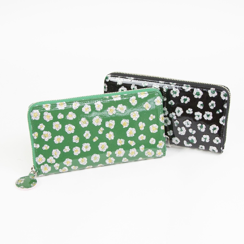 tsumori chisato　ツモリチサト　グリッターフラワー　ラウンドジップ長財布　057859