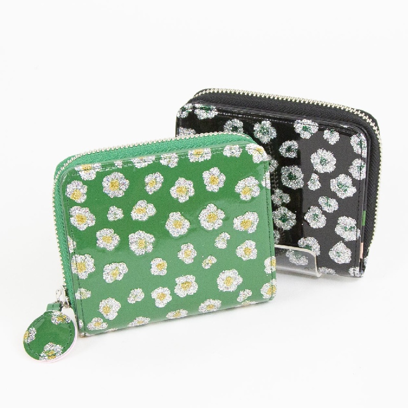 tsumori chisato　ツモリチサト　グリッターフラワー　ラウンドジップミドル財布　057858