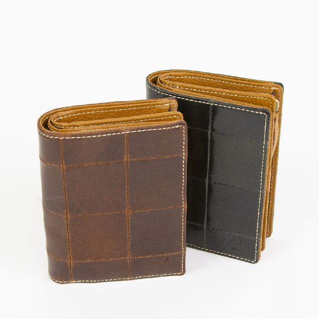 【Recommend item】 AinSoph　アインソフ　ハードワックスマイルド　パッチワーク　折財布 　DA1297F-HWM-0