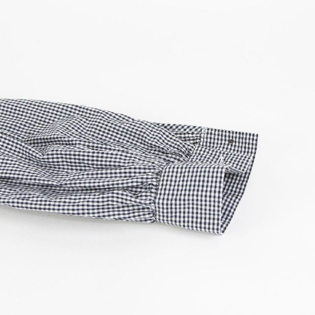 mizuiro ind　ミズイロインド　チェックフリルギャザーカラーシャツ　1-230152-9