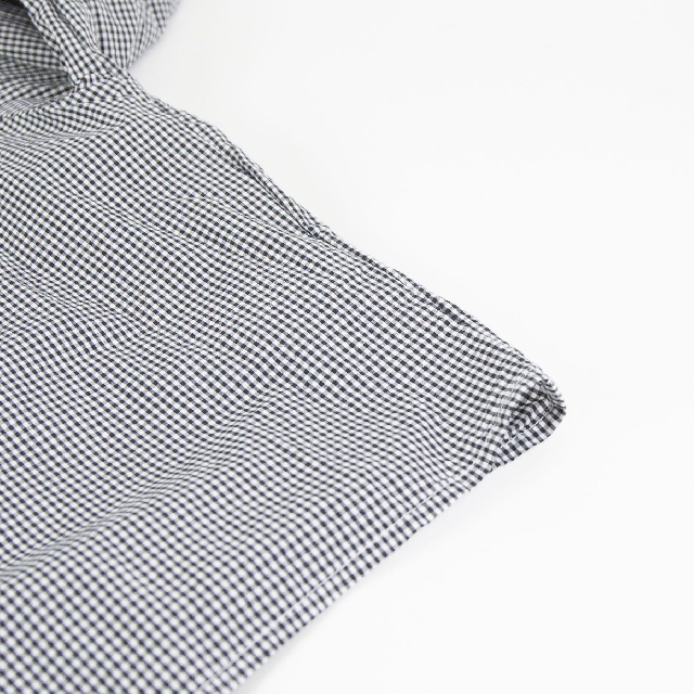 mizuiro ind　ミズイロインド　チェックフリルギャザーカラーシャツ　1-230152-10