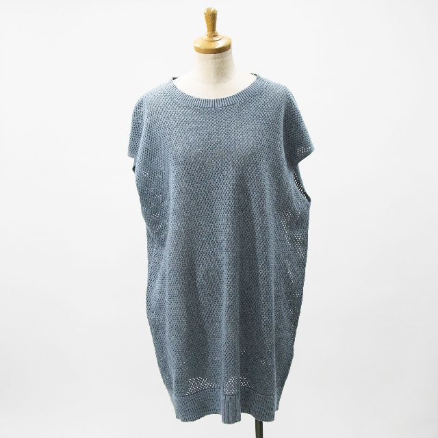 mizuiro ind　ミズイロインド　ストーンウォッシュメッシュロングベスト　1-220067-2