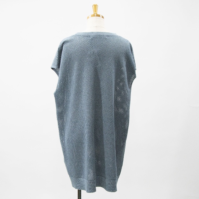 mizuiro ind　ミズイロインド　ストーンウォッシュメッシュロングベスト　1-220067-4