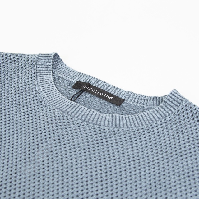 mizuiro ind　ミズイロインド　ストーンウォッシュメッシュロングベスト　1-220067-7