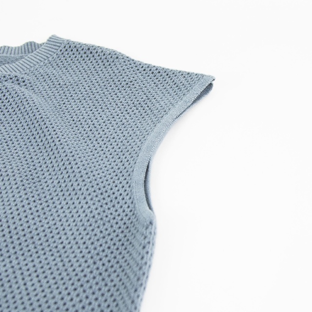 mizuiro ind　ミズイロインド　ストーンウォッシュメッシュロングベスト　1-220067-8