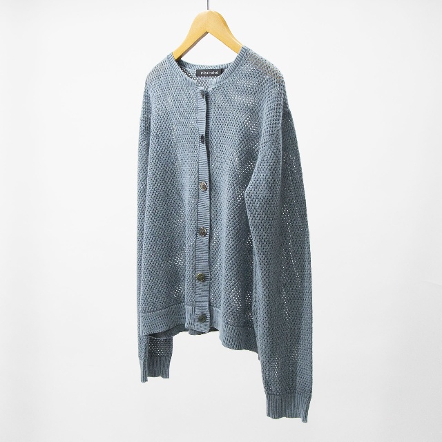 mizuiro ind　ミズイロインド　ストーンウォッシュメッシュクルーネックカーディガン　1-220068-1