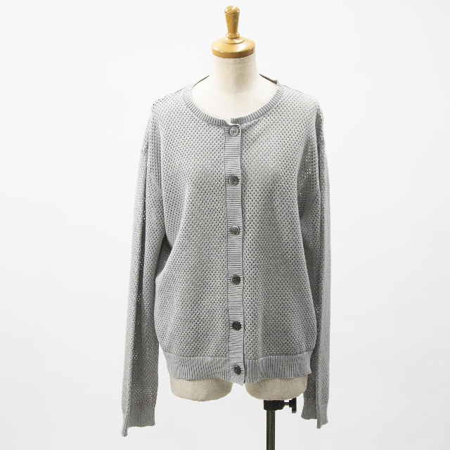 mizuiro ind　ミズイロインド　ストーンウォッシュメッシュクルーネックカーディガン　1-220068-2