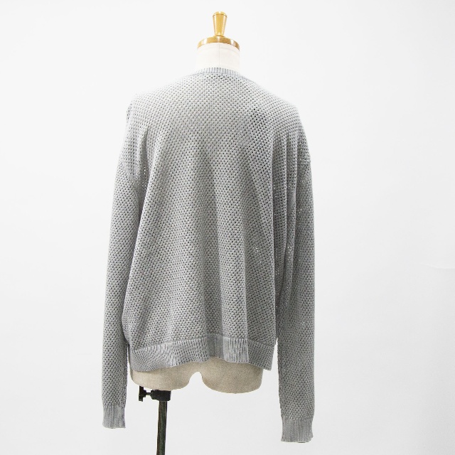 mizuiro ind　ミズイロインド　ストーンウォッシュメッシュクルーネックカーディガン　1-220068-4