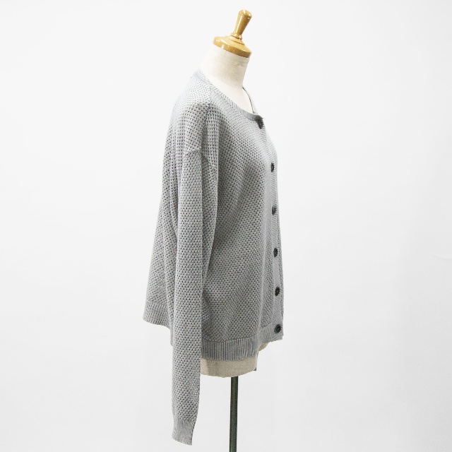 mizuiro ind　ミズイロインド　ストーンウォッシュメッシュクルーネックカーディガン　1-220068-5